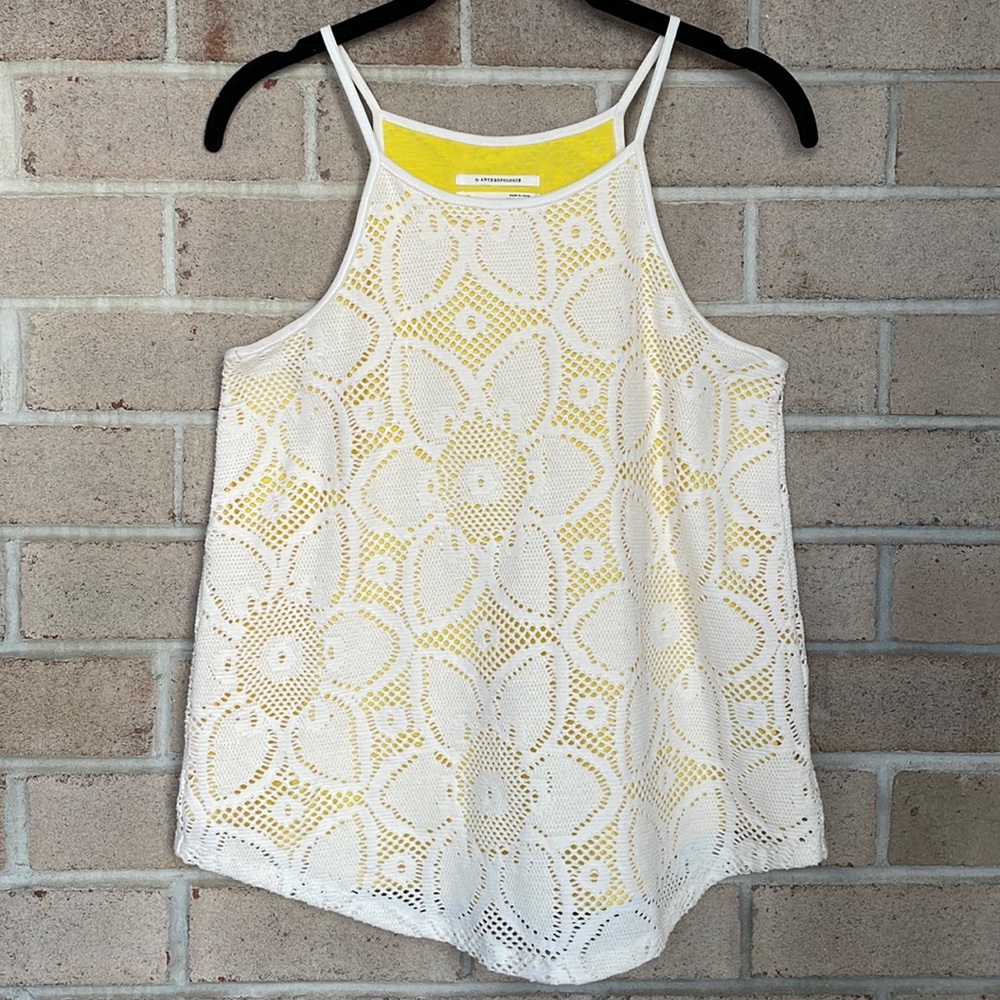 White Lace Overlay Cosette Tank Top